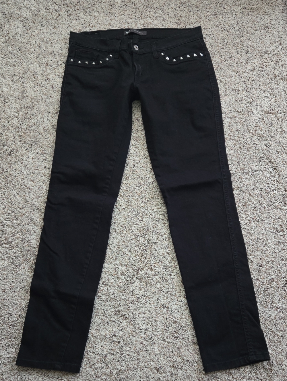 Levis 524 Too Superlow Black Skinny Jeans with Studded Pockets Size 11 30x32